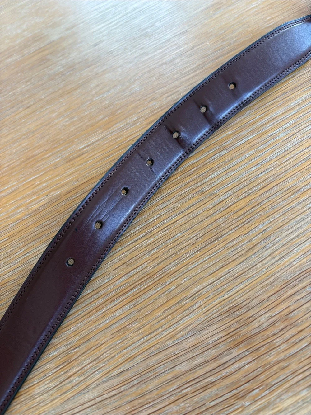 Dockers Men's Dark Brown Leather Belt with Silver Buckle